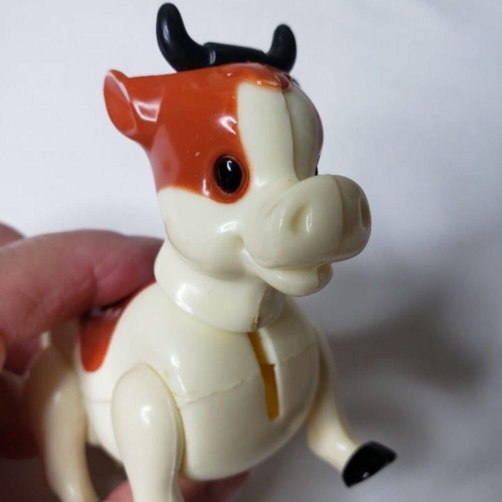 Vintage Playskool Lil Playmate Farm Cow Toy Figure Made in Hong Kong